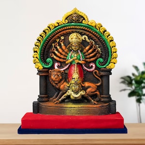 Arushis Göttin Durga Statue 23 cm, Durga Idol, Durga Ma Murti, Durga Murty, Durga, Mahishasura Mardini Idol, Home Decor & Schenken