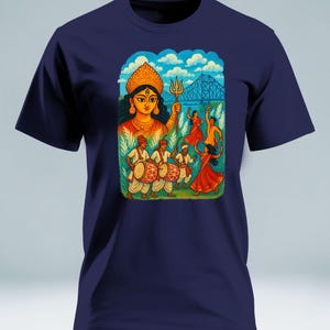 Durga T-Shirt for Men: Kolkata Design, Breathable Cotton