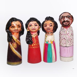Look a like Doll, Portrait Doll, look alike Doll, Gift For Her, Personalized Gift, Gift for Him, Gift for Family, Customized wooden peg doll