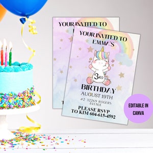 unicorn birthday invitation