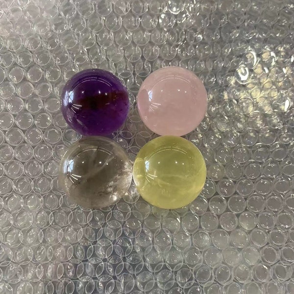 4PCS Natural crystal sphere set,amethyst sphere,rose quartz sphere,smokey sphere,citrine sphere,crystal ball,reiki healing,crystal gift