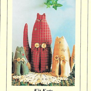 KIT KATS Quilt Pattern | Cat Stuffed Animal - 4", 6", 8.5" | Cotton Ginny's #KK47 | 1994 | Kitten Pet Stuffie Child's Toy
