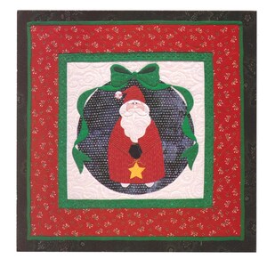 NIGHTTIME NICHOLAS Quilt Pattern & Card | 22" Table Topper / Wall Hanging / Candle Mat | Piecemakers | Christmas Santa Claus Ornament