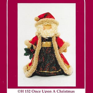 Santa Claus &quot;Once Upon A Christmas&quot; Sewing Craft Pattern | 22&quot; Doorstop Figure | Hickory Stick & Co #H152 | 1991 | Doll Holiday Decoration