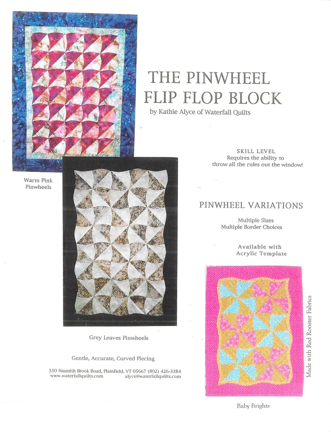 THE PINWHEEL Quilt Pattern & Template | Lap or Baby Quilt | Waterfall ...