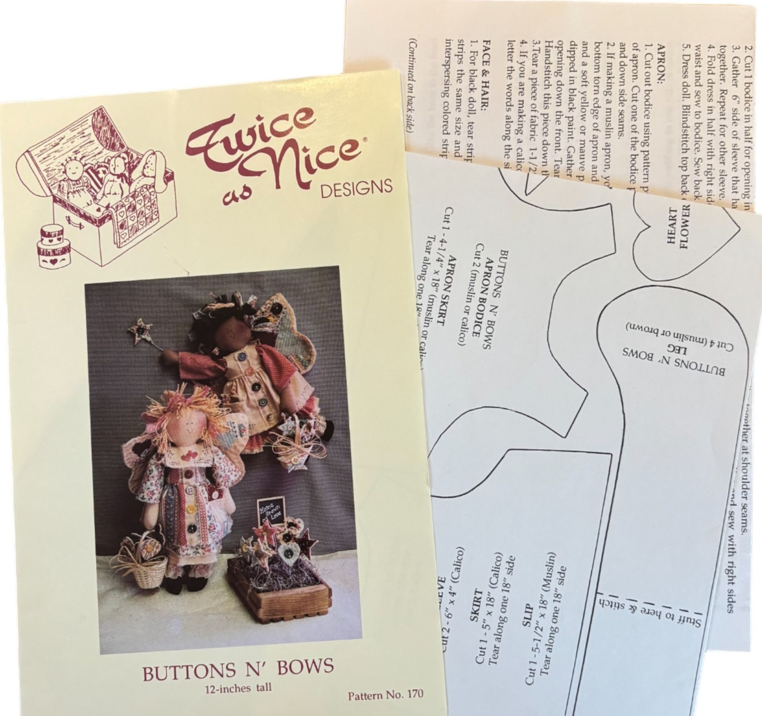 Choice of Stuffed Rag Doll Sewing Craft Pattern | 12