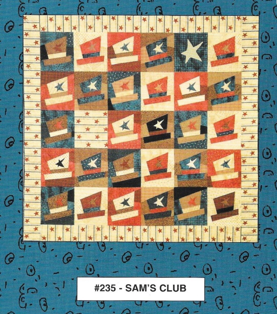 Uncle Sam Quilt Pattern SAM'S CLUB Quilt Pattern | 66 X 78