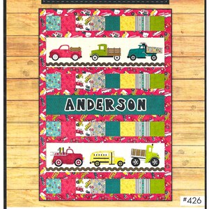 PAPA&#39;S ALTER LKW Applikation Quilt Muster | 40,5 x 58,5 Kinder Babydecke | Ich hab&#39; das Land Caboodle #426 | Stand 2020 | Feuerwehr Bau Bauernhof
