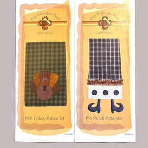 Scelta del modello STREGA o TACCHINO / Modelli per trapunte con orsi di legno / Modello strega P16 Modello tacchino P06 / Applique per asciugamano Halloween