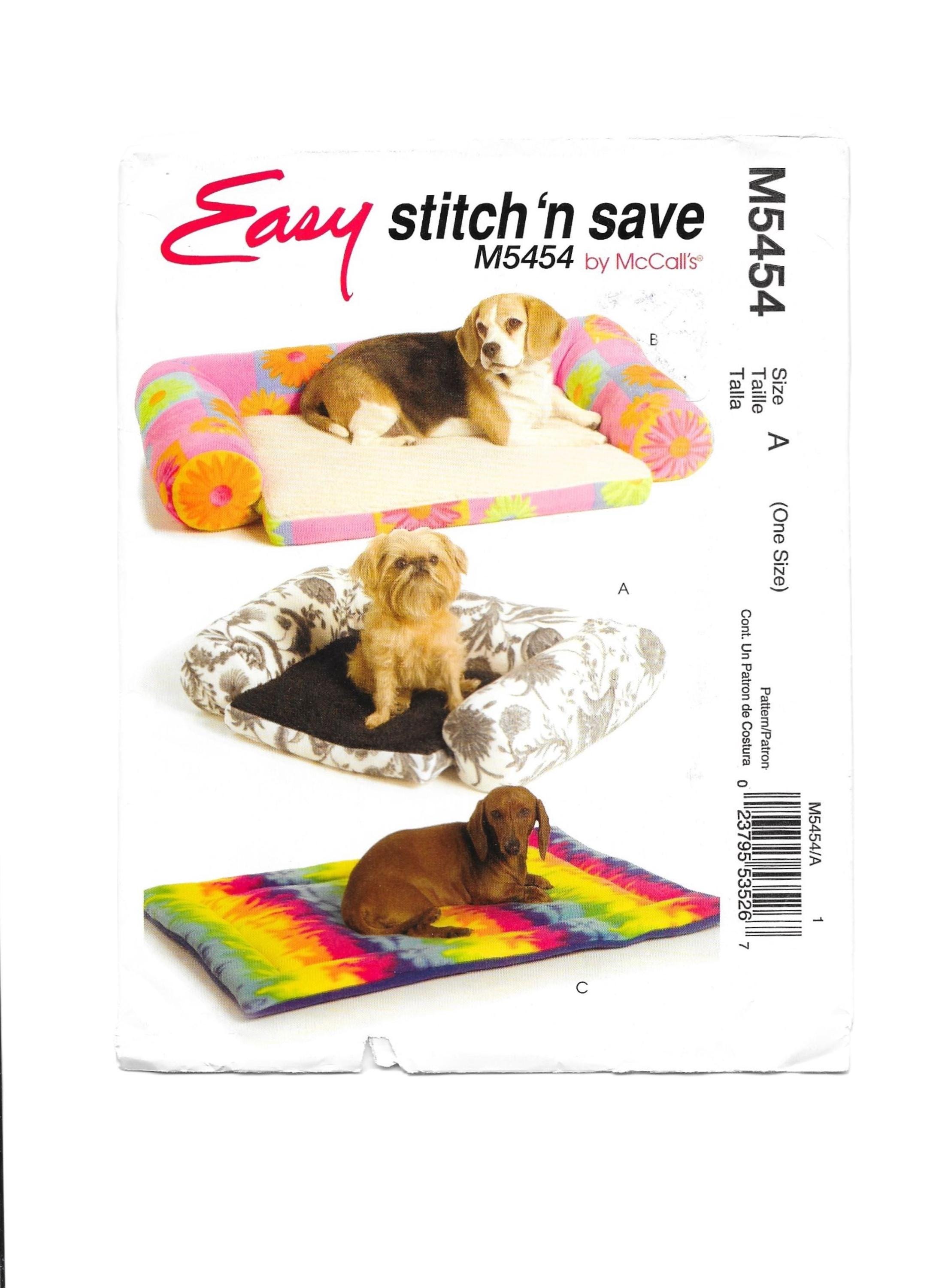 カットされていないFF、犬用ベッドの縫製パターン | サイズ: 28 x 18