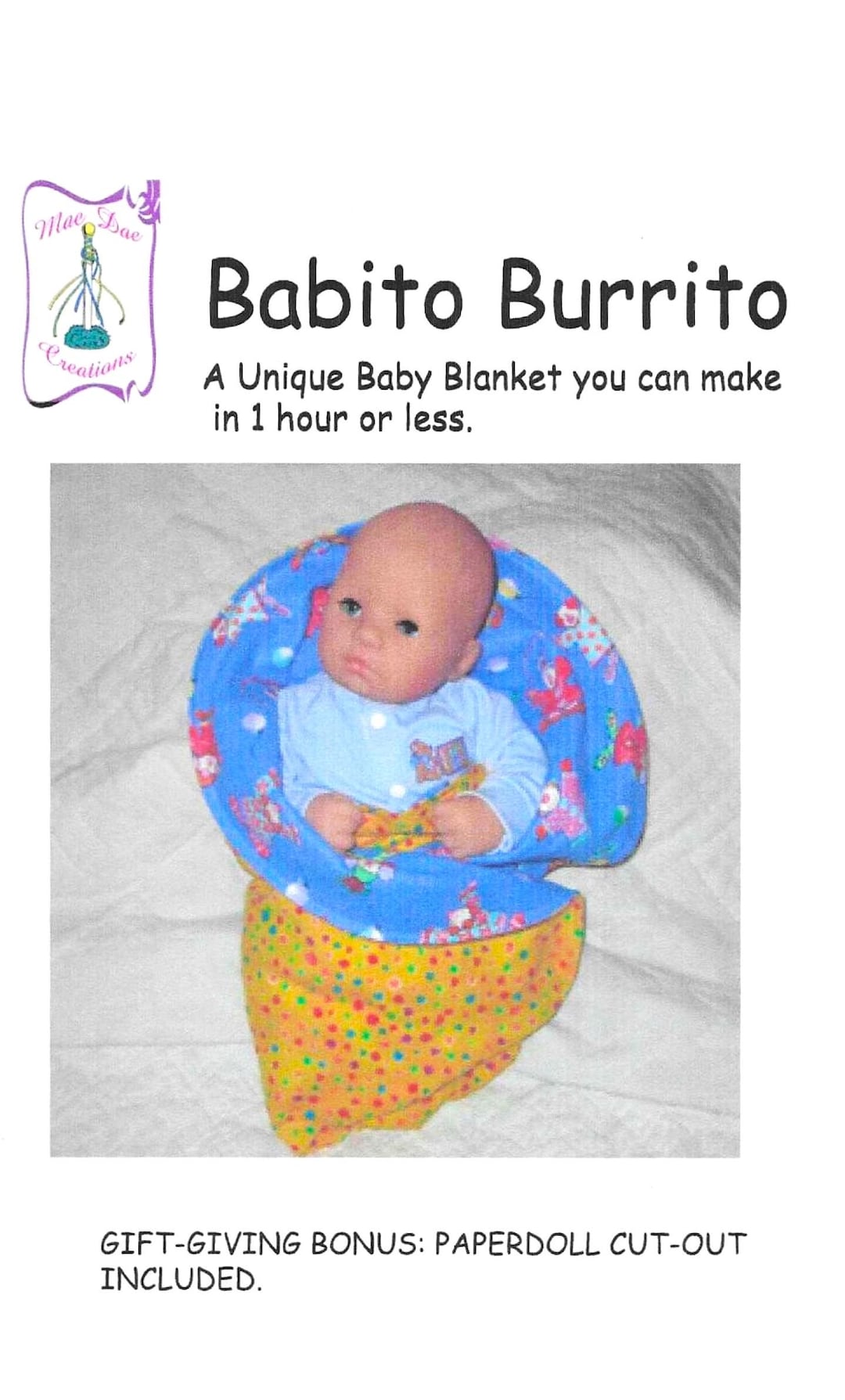 BABITO BURRITO Round Baby Blanket Sewing Pattern | 3 Sizes Sm-m-l | Mae ...
