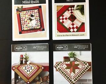 BUTTERMILK BASIN - Quilt Patterns | Christmas | Your Choice | Wall Hanging, Table Topper | Applique | Snowman