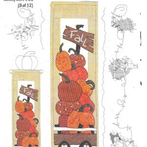 BUNCH o' PUMPKINS Quilt Pattern & Button Kit | 6 X 21" Wall Hanging | Patch Abilities #MM09 | Fall, Autumn | Scrap Friendly | Applique