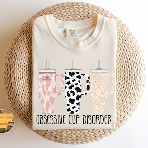 Obsessive Cup Disorder Cow/Leopard T-shirt, Vintage Unisex Garment-Dyed T-shirt