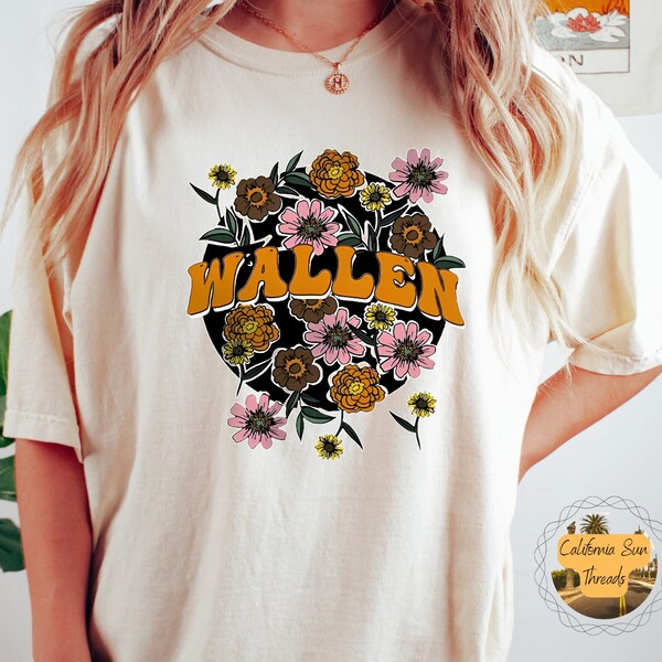 T-shirt Wallen Wildflower, chemise de concert country, T-shirt teint en pièce unisexe, chemise country, chemise cowboy
