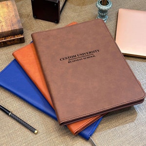 Custom University Name Portfolio, Personalized Refillable Portfolio, Custom Portfolio with Zipper, College Name Portfolio, Finance School