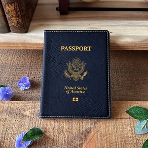 Titular del pasaporte de los Estados Unidos de América, billetera de pasaporte de cuero del 4 de julio, funda de pasaporte Freedom, estuche de pasaporte de EE. UU., regalo de viajero