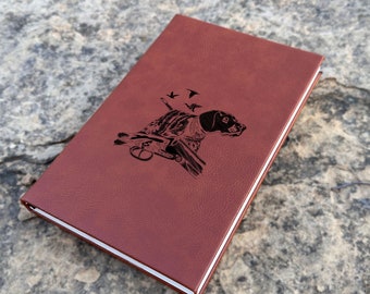 Leather Engraved Custom Leather Book Personalized Leather Hunting Custom Hunting Notebook Leather Diary Gift for Husband Deer Journal Dogs