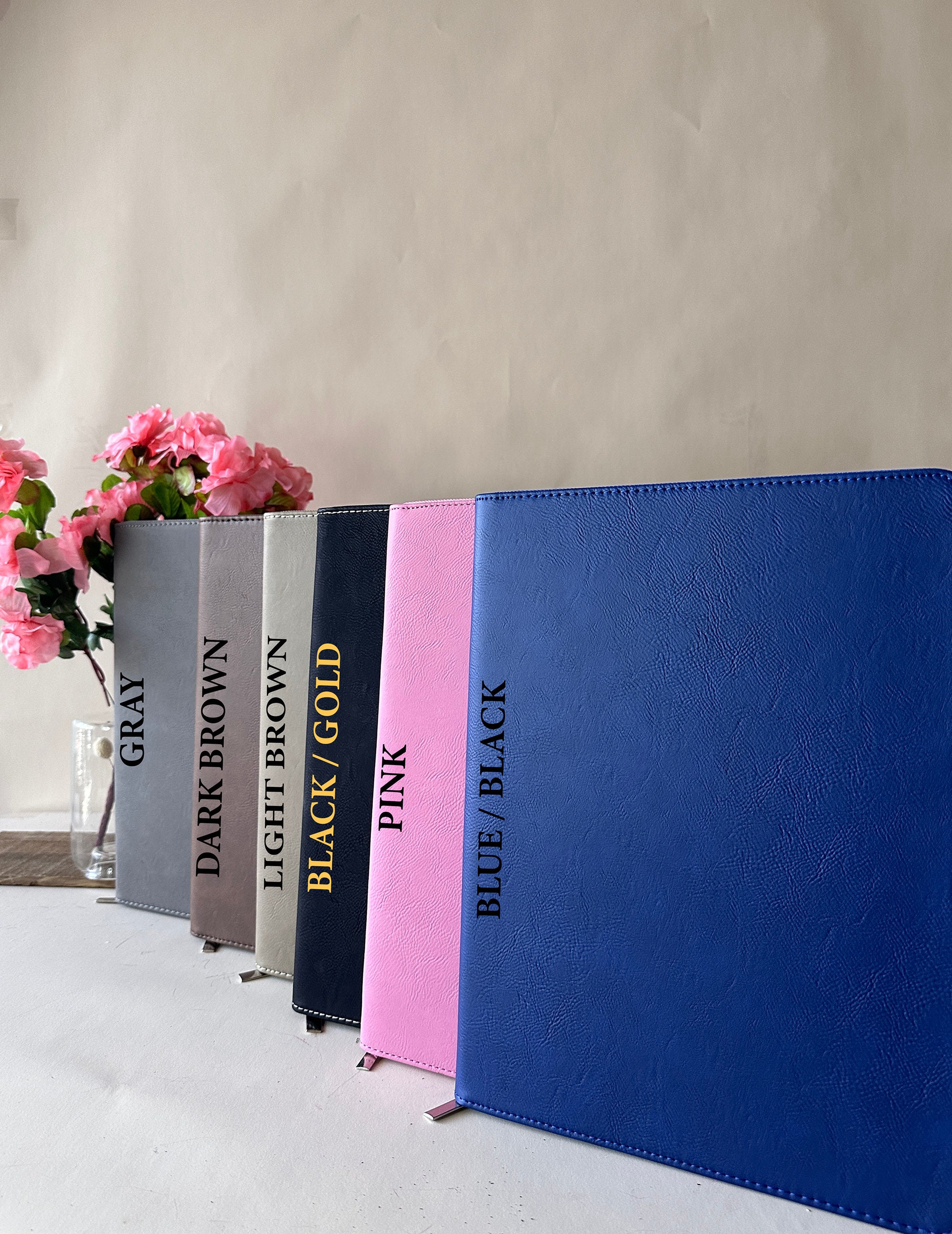 Personalized Engraved Refillable Leather Zipper Portfolio With Etsy