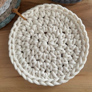 Handmade Cotton Crochet Trivet: Modern Farmhouse Hot Pad