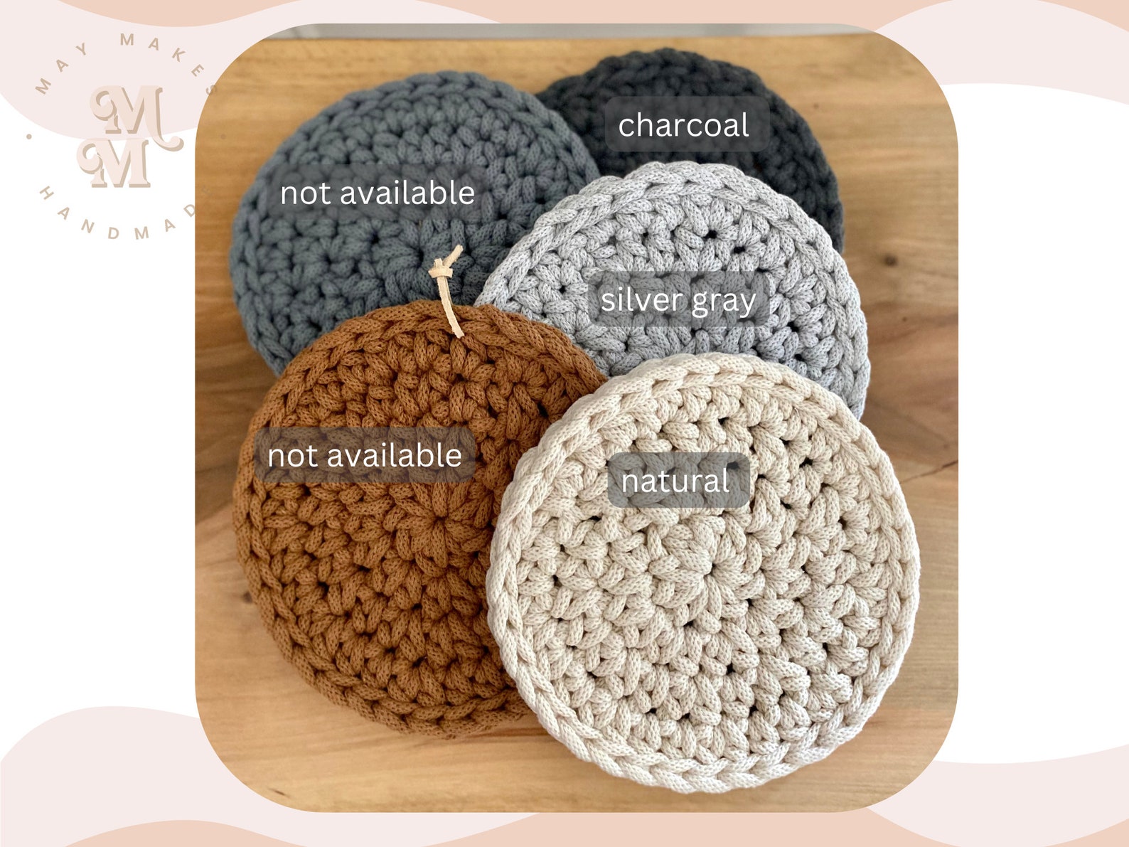 Handmade Round Crochet Trivet, Farmhouse Trivet, Modern Farmhouse