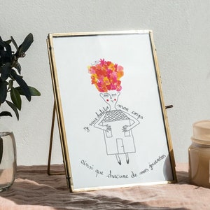 Carte postale aquarelle empowerment A6, Habiter son corps