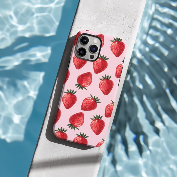 Strawberry Phone Case Trendy Berry Phonecase Fruit Phone Cover Summer Case Pink Phonecase Strawberry Pattern Apple Samsung Google Pixel Case