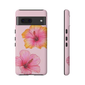 Pink Hibiscus Phone Case Summer Floral Phonecase Hawaiian Flower Case Island Girl Gift for iPhone 16 15 14 13 Samsung s25 s24 Google Pixel 9 image 8