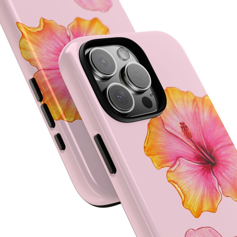 Pink Hibiscus Phone Case Summer Floral Phonecase Hawaiian Flower Case Island Girl Gift for iPhone 16 15 14 13 Samsung s25 s24 Google Pixel 9 image 6