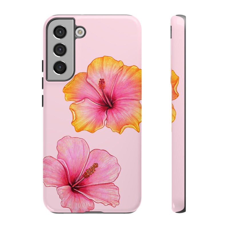 Pink Hibiscus Phone Case Summer Floral Phonecase Hawaiian Flower Case Island Girl Gift for iPhone 16 15 14 13 Samsung s25 s24 Google Pixel 9 image 9