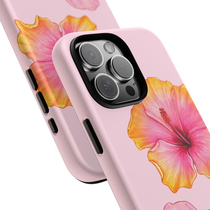 Pink Hibiscus Phone Case Summer Floral Phonecase Hawaiian Flower Case Island Girl Gift for iPhone 16 15 14 13 Samsung s25 s24 Google Pixel 9 image 7