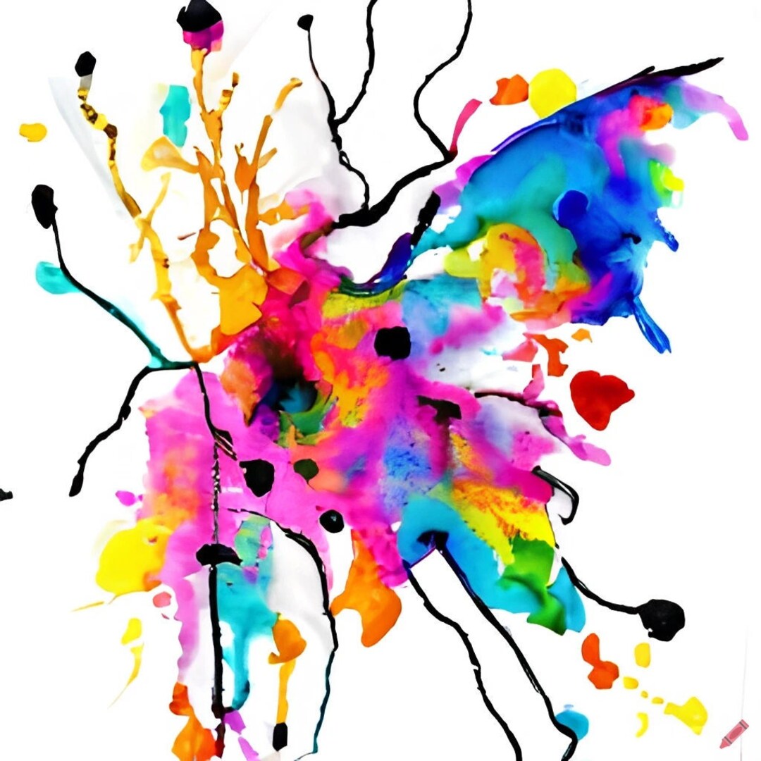 Crayon Butterfly Digital Art Etsy