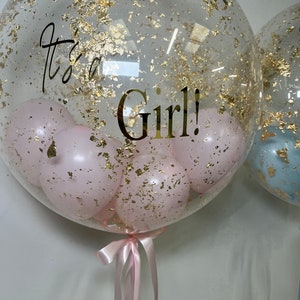 24" Balloons & GOLD FLAKE personalised bubble balloon.