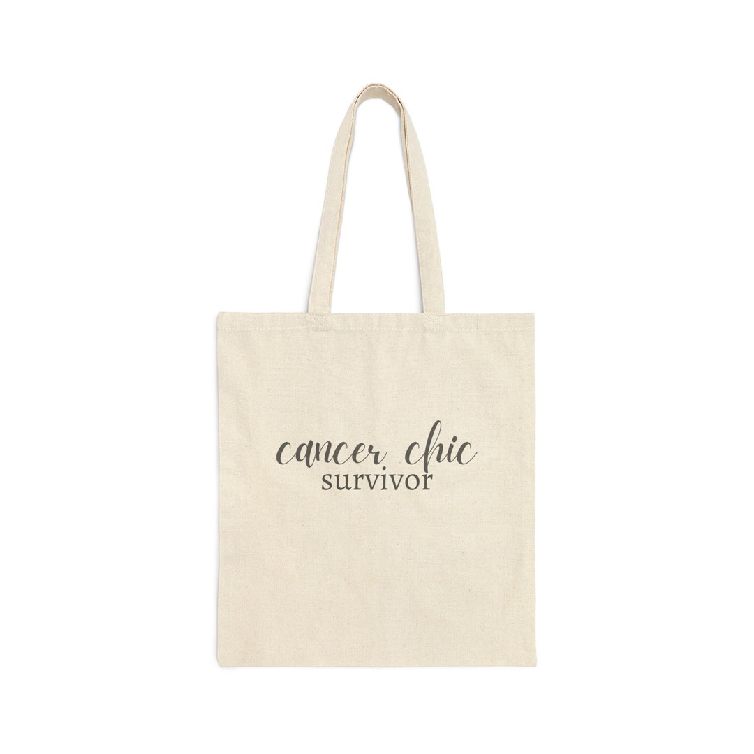 Cancer Chic Bag Survivor Cotton Canvas Tote Chemo Gift Survivor Fighter