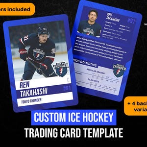 Hockey Trading Card Template for Photoshop – PSD Sports Card Design | Printable Digital Download