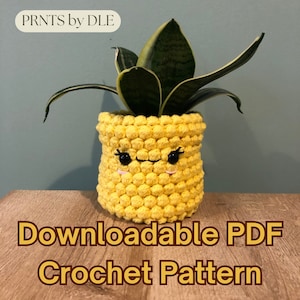 Pineapple Plant Pot Cover - Crochet Pattern