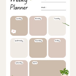 Weekly Planner, Weekly Organizer, Routine, Printable Planner