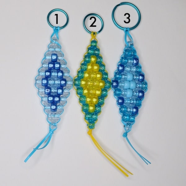 Pony Bead Keychain Etsy