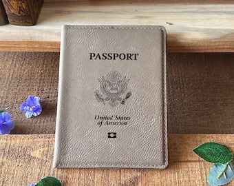 United States Of America Leather Passport Cover, USA Leather Passport Wallet, Leather Passport Holder, 4th Of July Gift, Gift For American