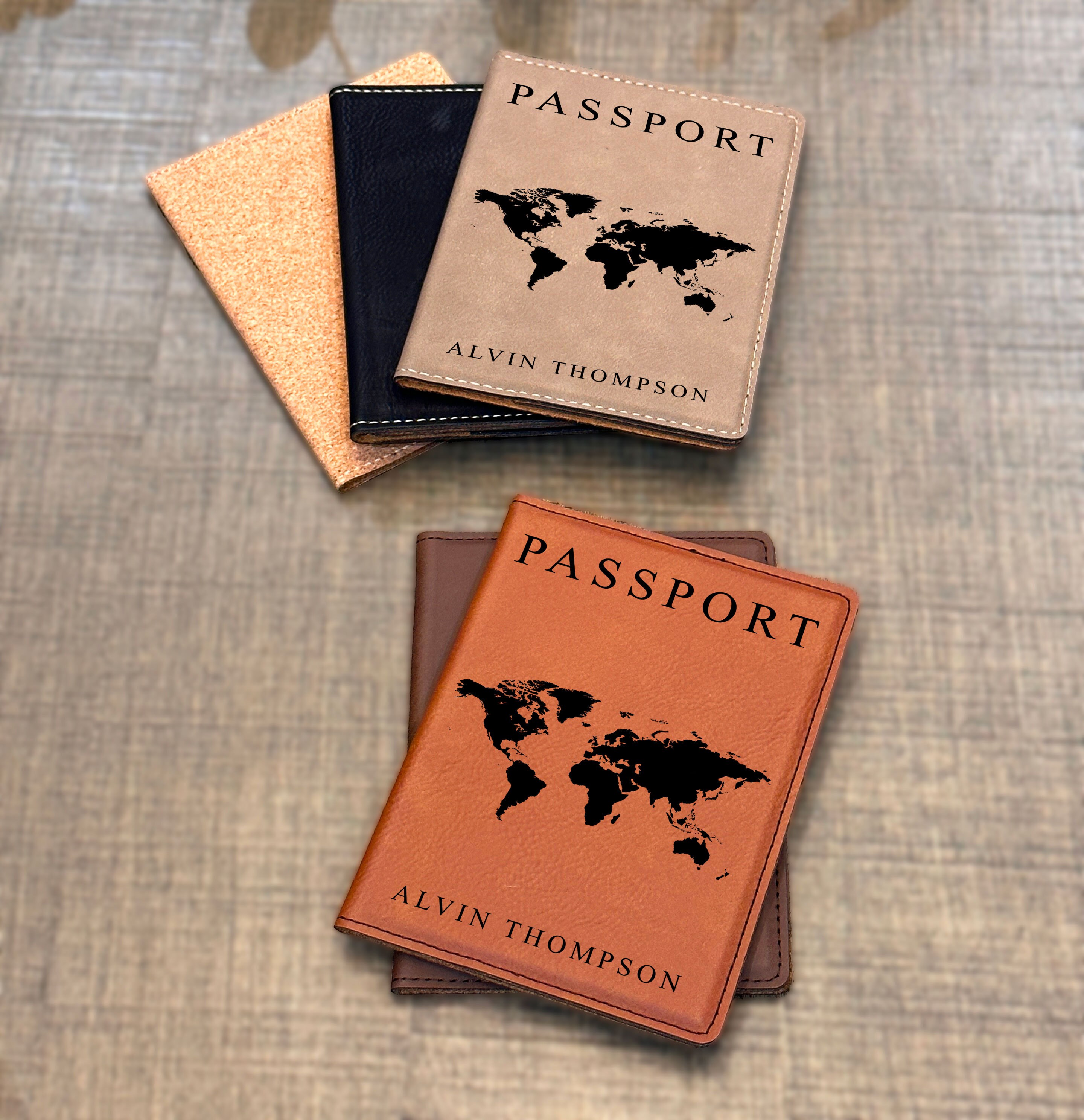 Personalized Name Engraved Leather Passport Holder Custom Etsy