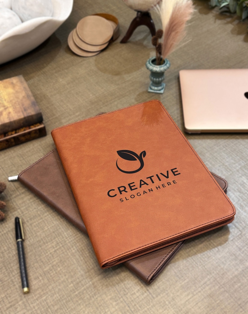 Custom Company Logo Portfolio, Personalized Engraved Company Portfolio
