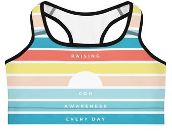 Tienda benéfica oficial de CDH - CDHM2--(2) Sujetador deportivo para concienciar sobre CDH todos los días