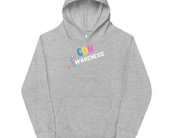 Tienda benéfica oficial de CDH - CDHAR- (3) Sudadera polar con capucha para niños con lazo de concientización sobre la hernia diafragmática congénita
