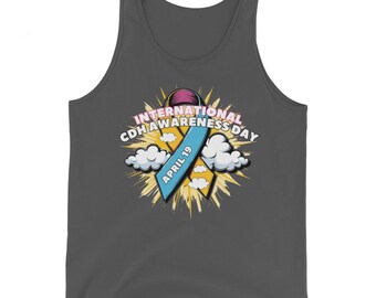 Tienda benéfica oficial de CDH - CDHAD--(25) El 19 de abril es el Día de Concientización sobre CDH Camiseta sin mangas para hombre
