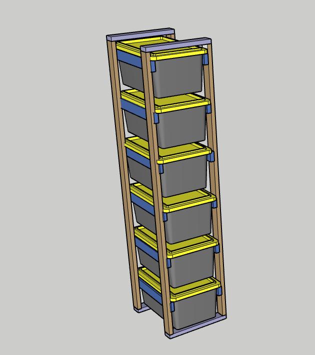Storage Container Rack 2x4 DIY 2x4 Storage Rack Build Plan – Fits Six 27-gallon Totes | Beginner ...