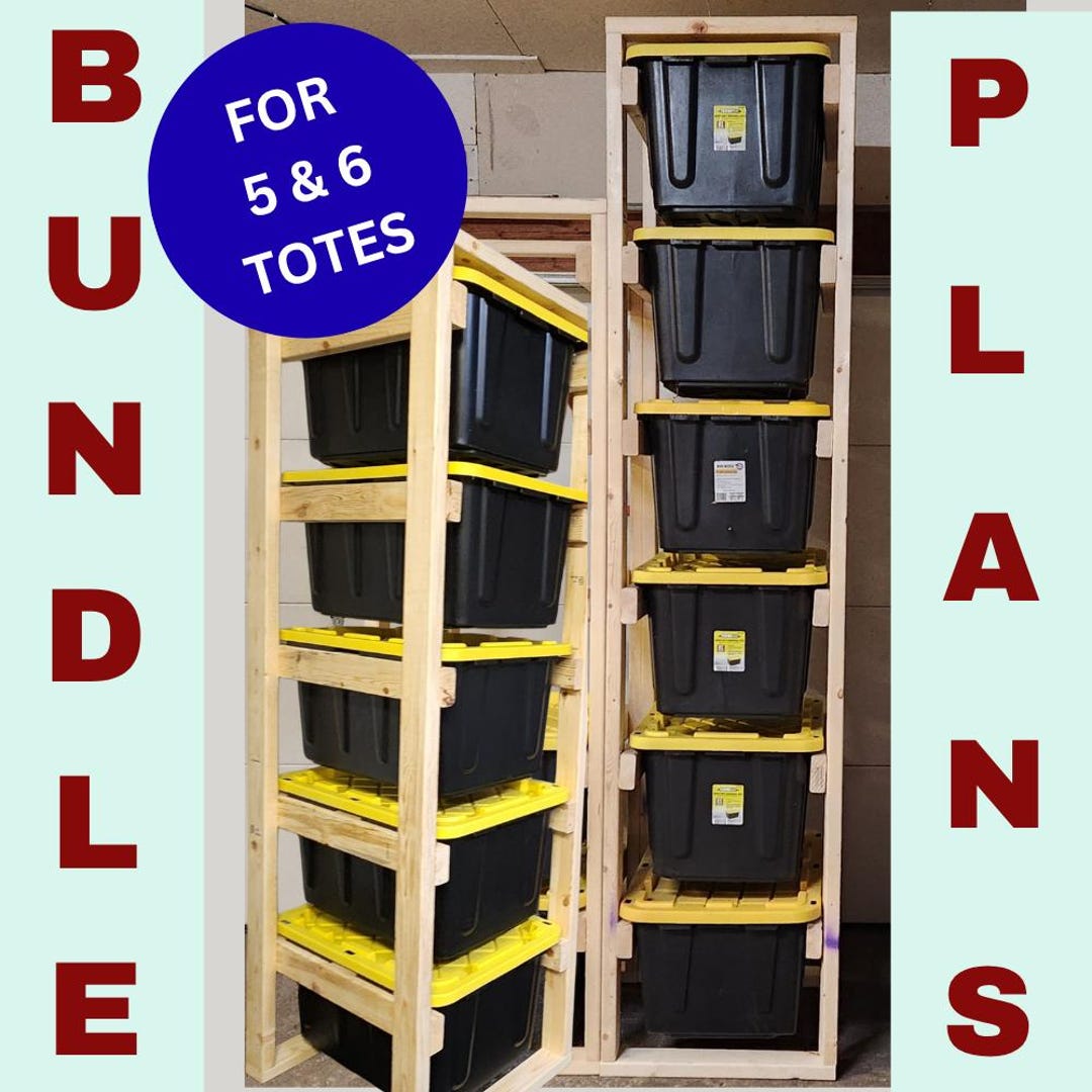 Storage Box Diy Racking DIY Tote Storage Rack Build Plan: 5 & 6 X 27-gallon Totes (PDF Download ...