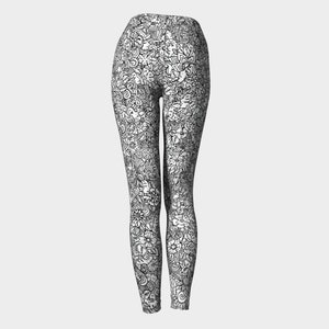 Women & Flowers colouring leggings for women with band image 2