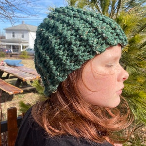 Green Wool Knitted Hat
