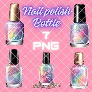 DIGITAL Nail Polish Clipart, Nail Clipart, Nail PNG, Makeup Clipart, Nail Polish PNG, Manicure Clipart, Nail Polish Clip Art,