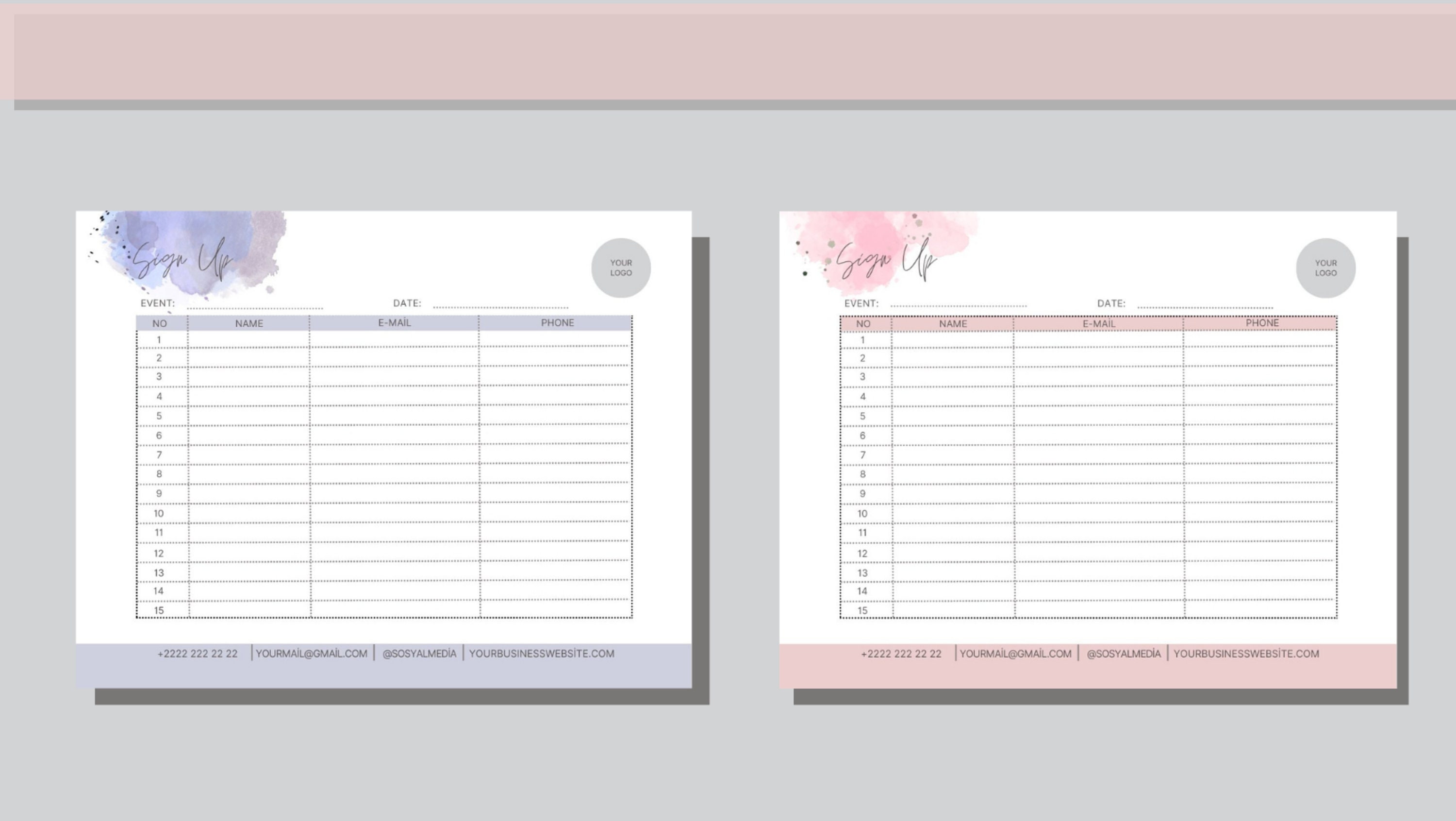 Editable Sign up Sheet Template Printable Sign up Template Event Sign